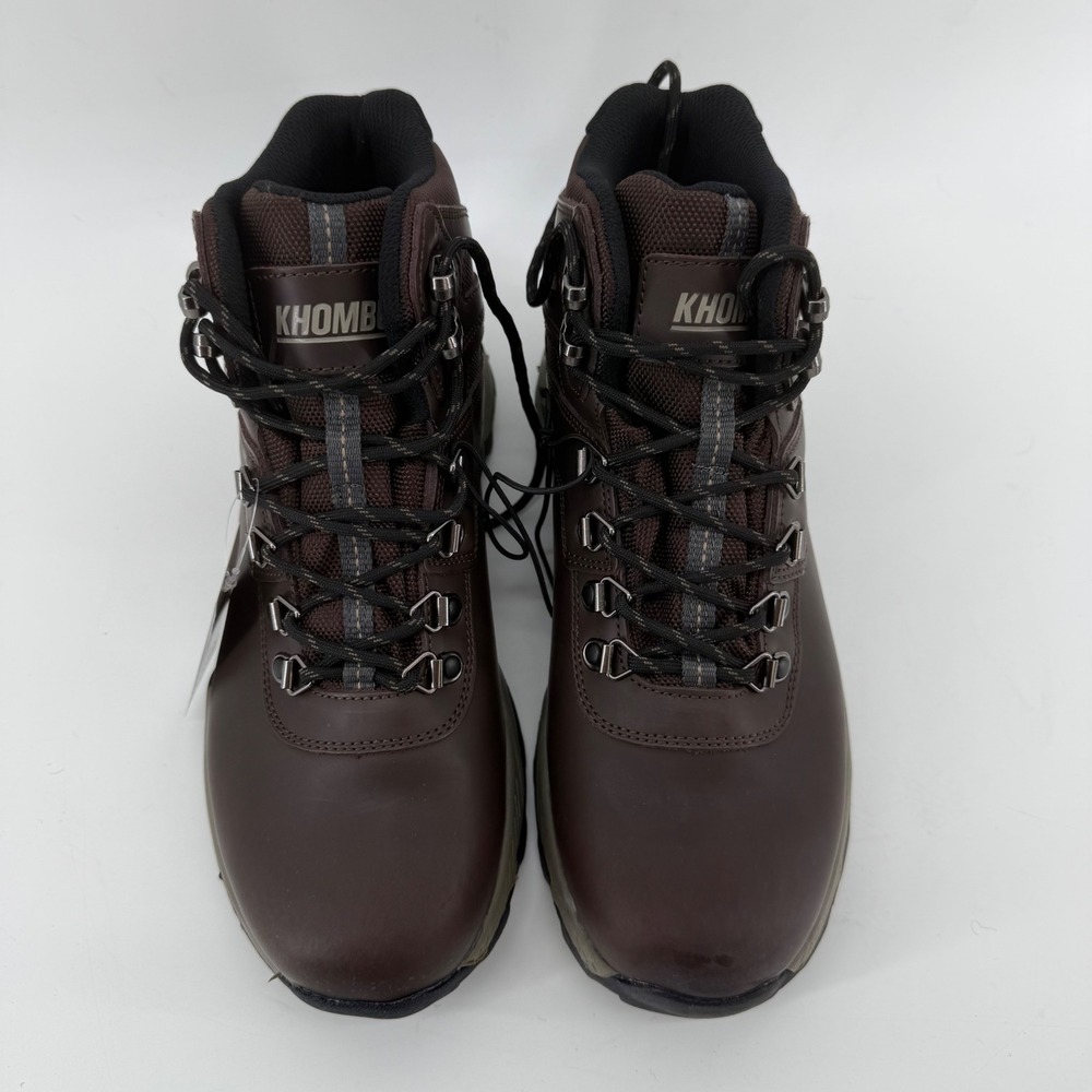 Khombu Kenny Mens 10 Waterproof Hiker Leather Hiking Boots Brown 1925424 New - Picture 3 of 8